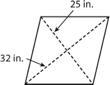 What is the area of the rhombus shown below?-example-1