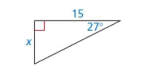 Find the value of $x$ . Round your answer to the nearest tenth. A right-angled triangle-example-1