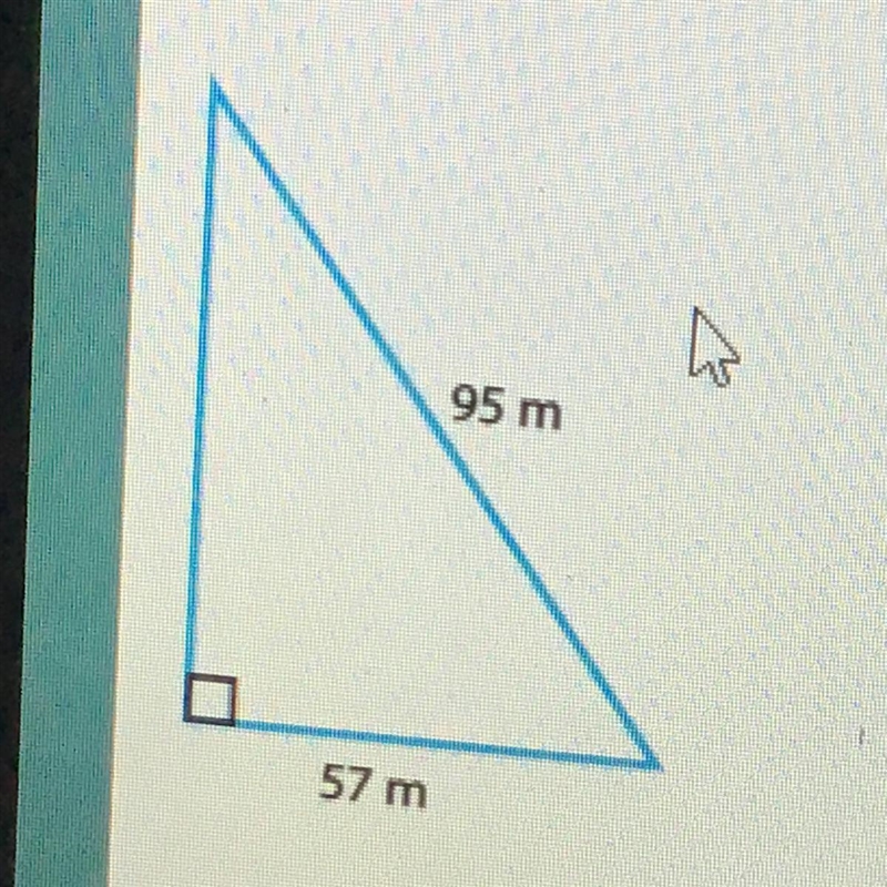 Find the missing side of the missing side. The length of the missing side is: ?m-example-1