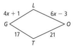 For the given kite, find x. Show all the work-example-1