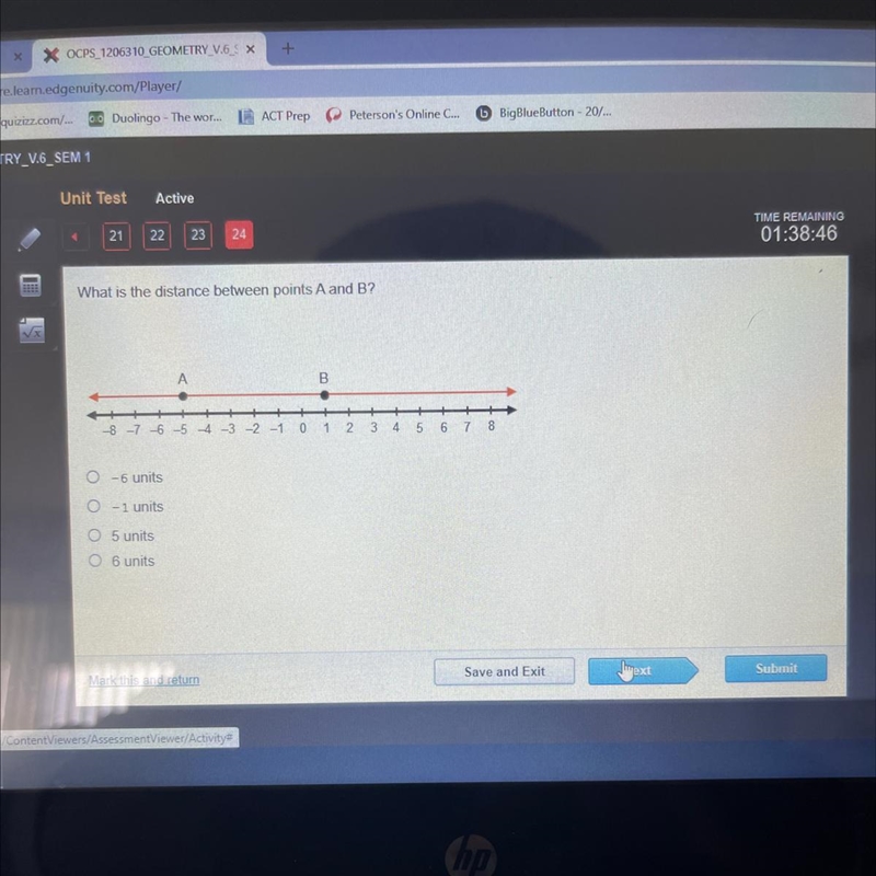 What is the distance between points A and B?-example-1