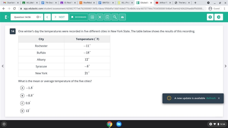 A. −1.8 B. -0.8 C. 0.8 D. 12-example-1