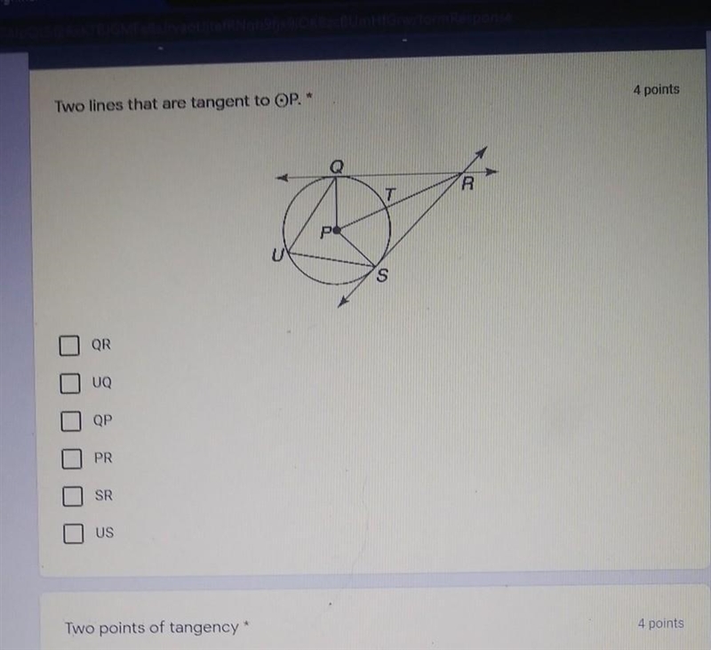 Two lines that are tangent to p​-example-1