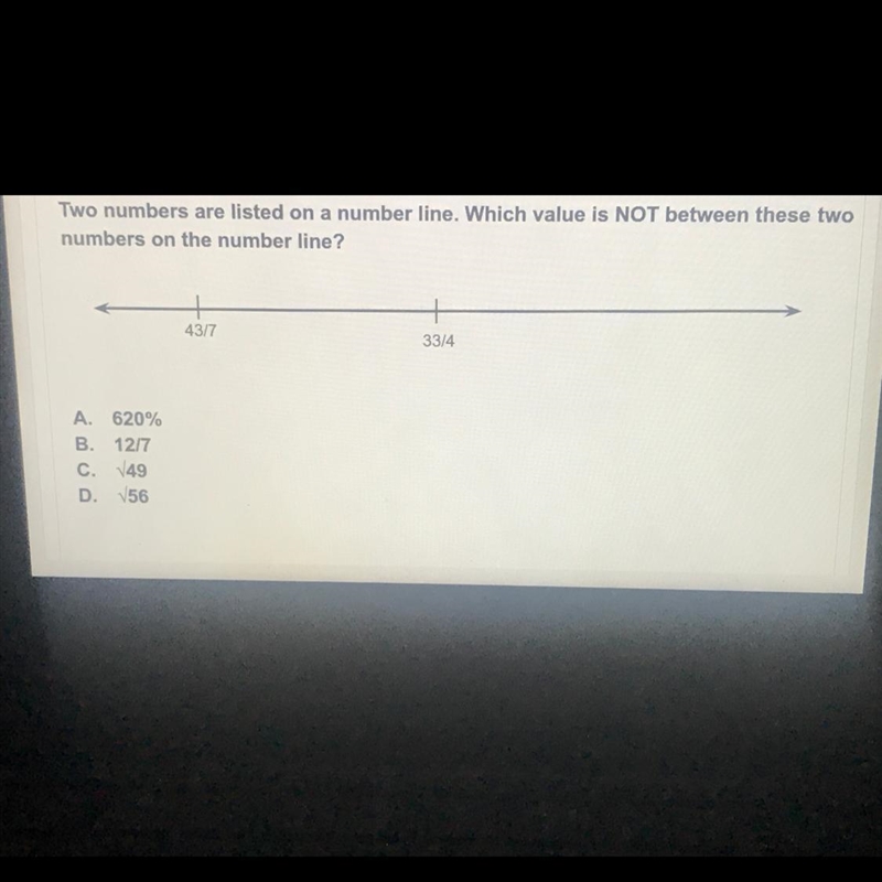 Two numbers are listed on a number line. Which value is NOT between these two numbers-example-1