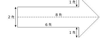 The arrow below was painted in a school parking lot. What is the area of the arrow-example-1