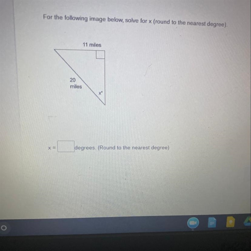 What would x equal( rounded to the nearest degree)-example-1