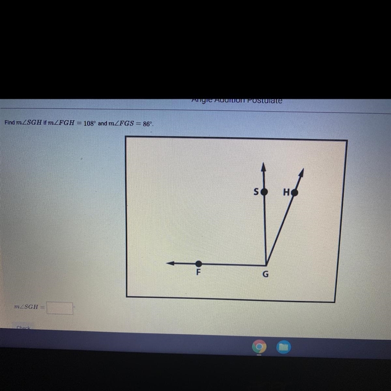 Find mZSGH if mZFGH = 108°-example-1