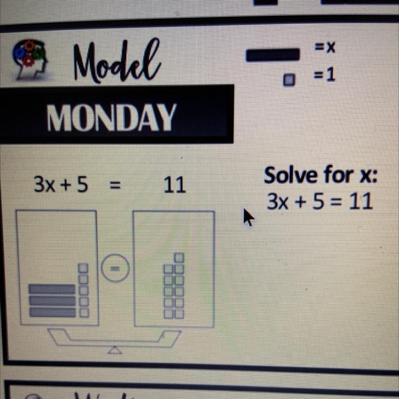 3x + 5 = 11 Solve for x: 3x + 5 = 11 DDDDD-example-1