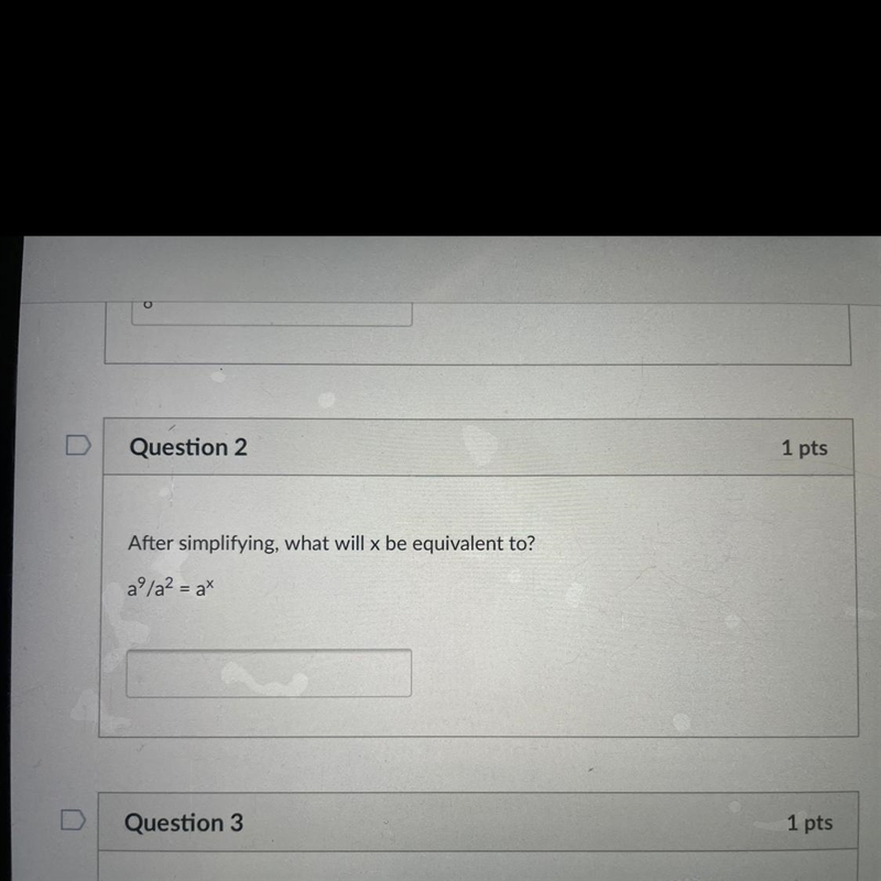 PLEASE HELP IM TIMED ON THIS!!! After simplifying, what will x be equivalent to? a-example-1