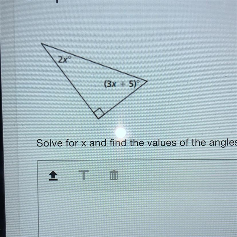 Solve for x and find the value of the angles please. this is geometry-example-1