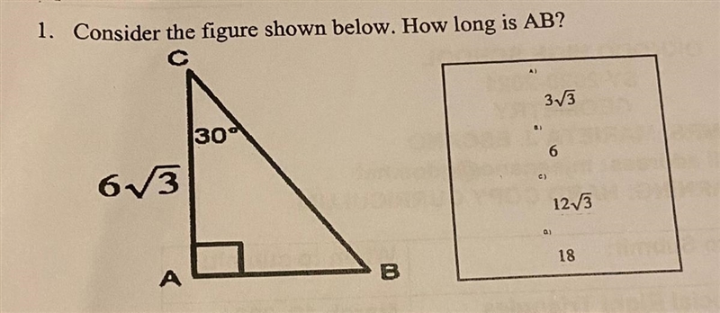 Consider the figure shown below. How long is AB? (MULTIPLE CHOICE)-example-1