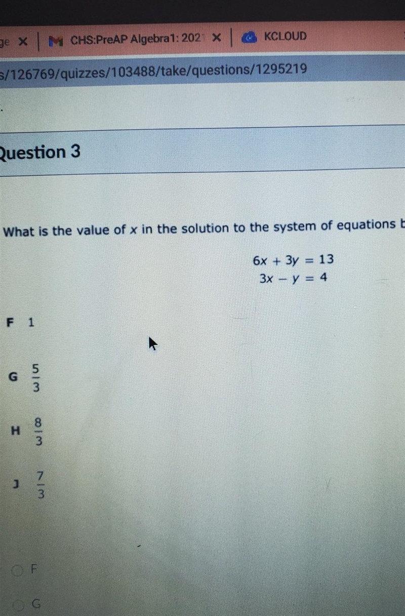 What is the value of x in the solution to the system of equations below?​-example-1