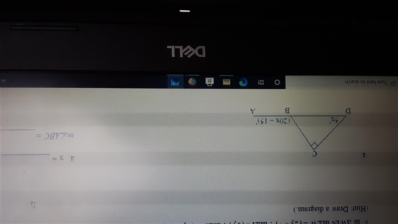 Please solve for the variable and then find missing angle or side lengths-example-1