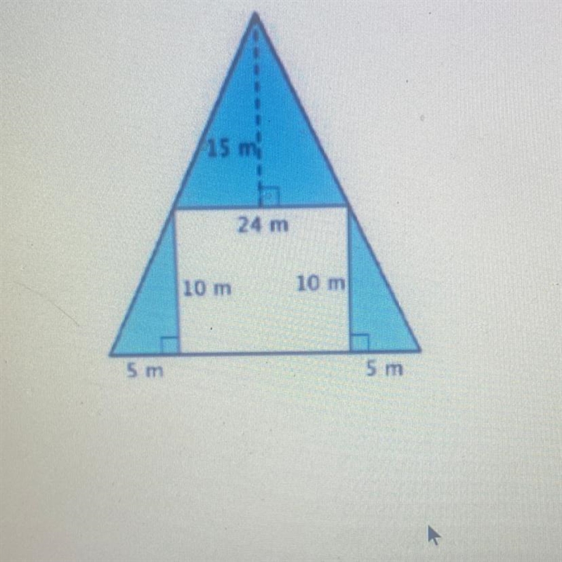 Determine the area of the shaded region. 15 m 24 m 10 m 10 m 5 m 5 m-example-1