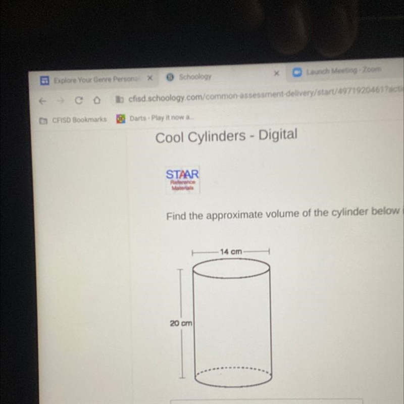 What the approximate volume of the cylinder below in cubic centimeters-example-1