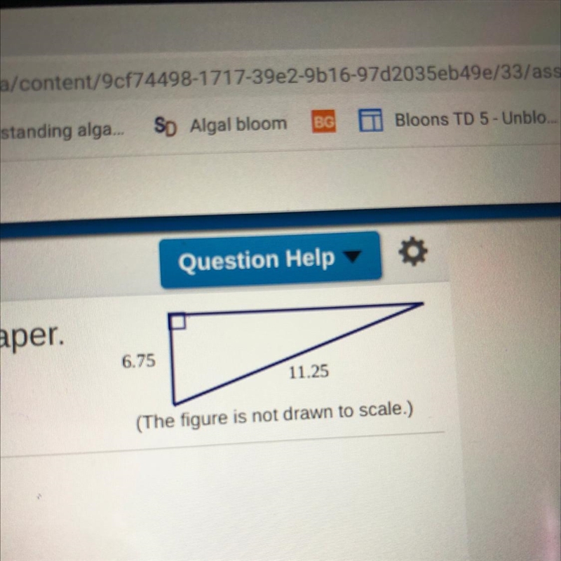 Find the length of the unknown leg of the right triangle.-example-1