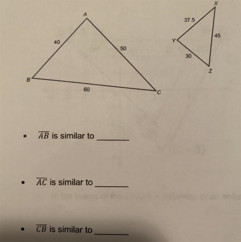 PLEASE HELP ME!!!! The two figures are similar. Write the similarity statement. Justify-example-1