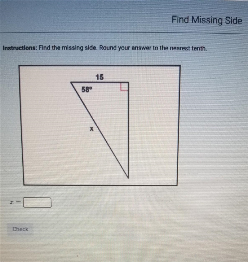 Find the missing side​-example-1