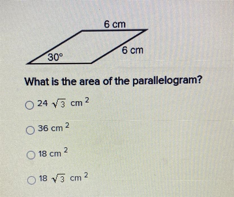 What is the area of the parallelogram ?-example-1