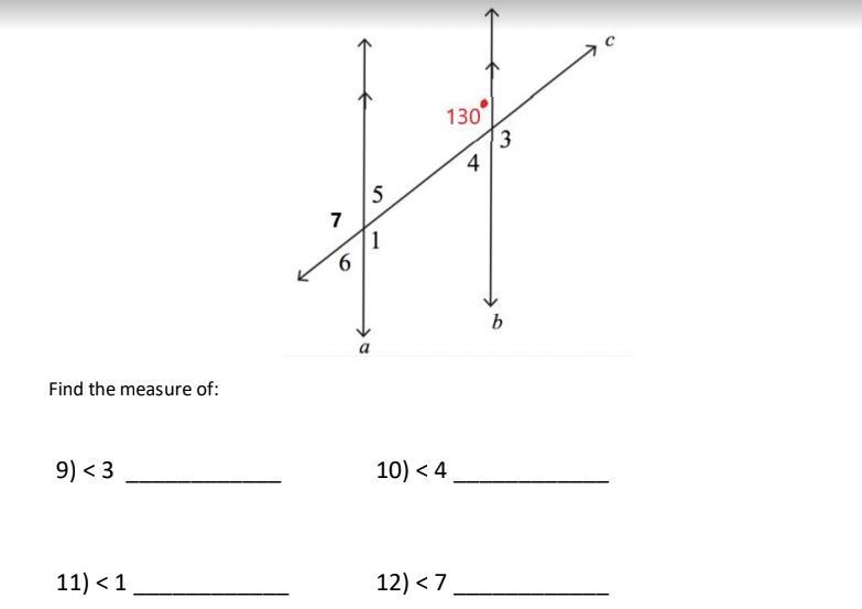 Find the measures of the numbered angles in the diagram below?-example-1