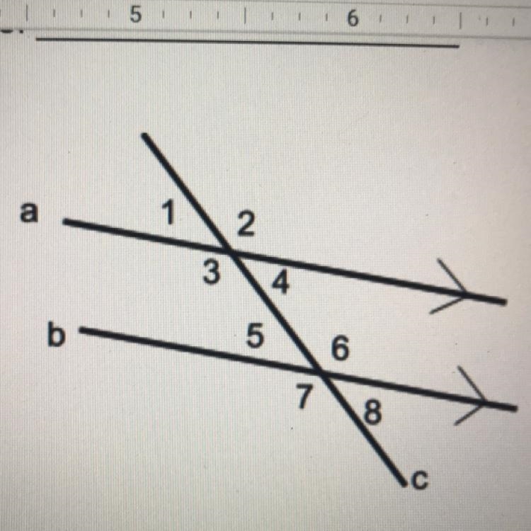 2) Given: lines a and b are parallel Prove: m<1 = m<8-example-1