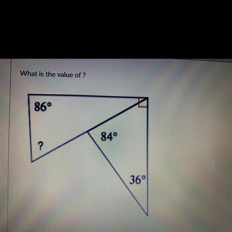 What is the value of ? 86° 84° ? 360 Helpppo !-example-1