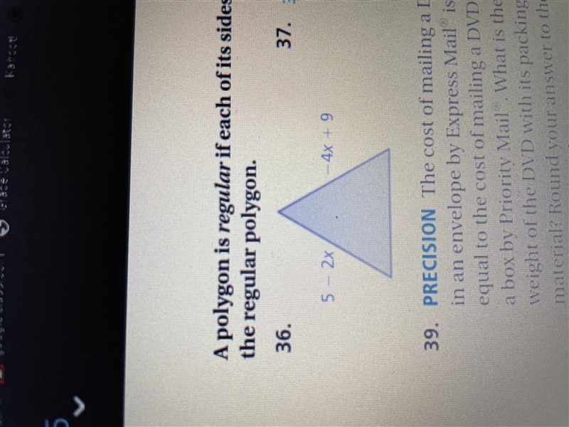 Apolygon is regular if each of its aides has the same length. Find the perimeter of-example-1