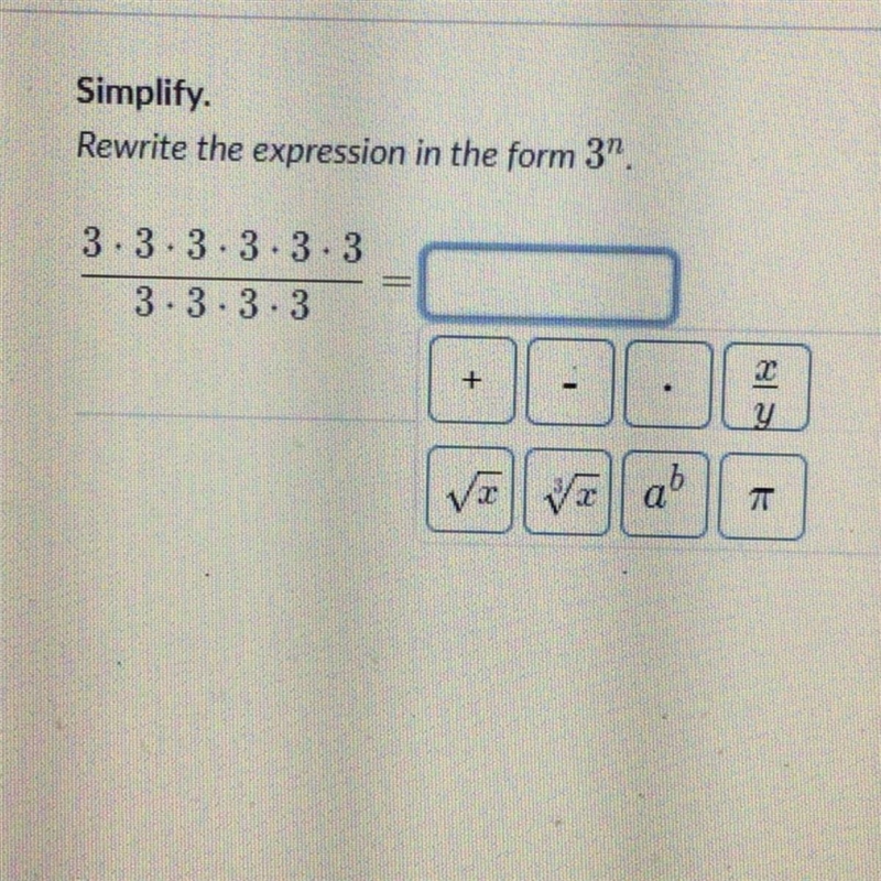 Rewrite the expression in the form 3^n-example-1