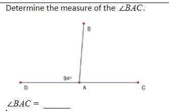 Determine the measure of the ∠BAC.-example-1