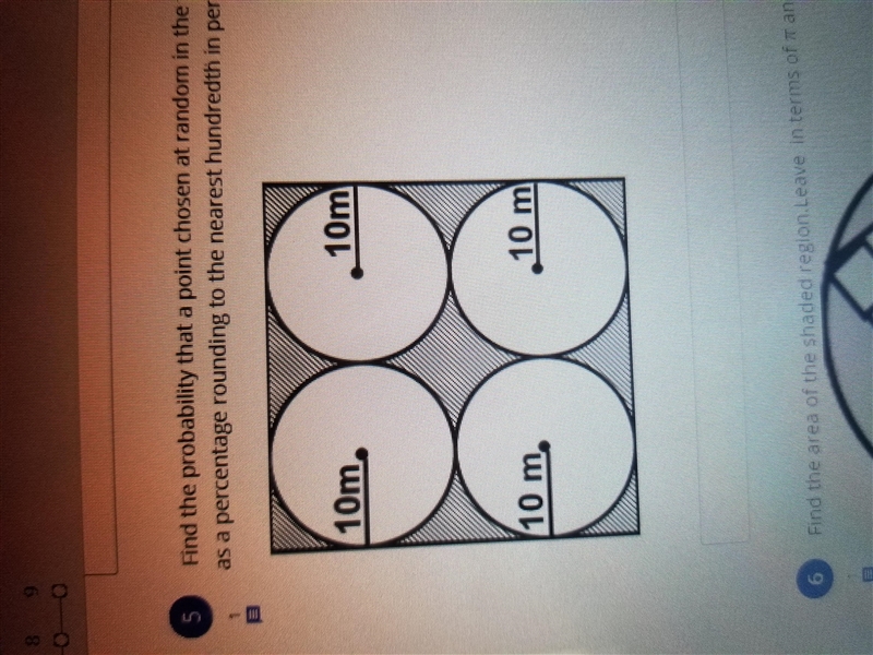 Find the probability that a point choseb at randon the figure will lie in the shaded-example-1