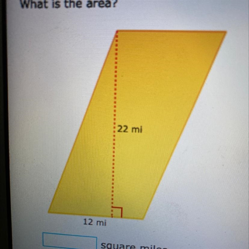 What is the area? 22 mi 12 mi-example-1