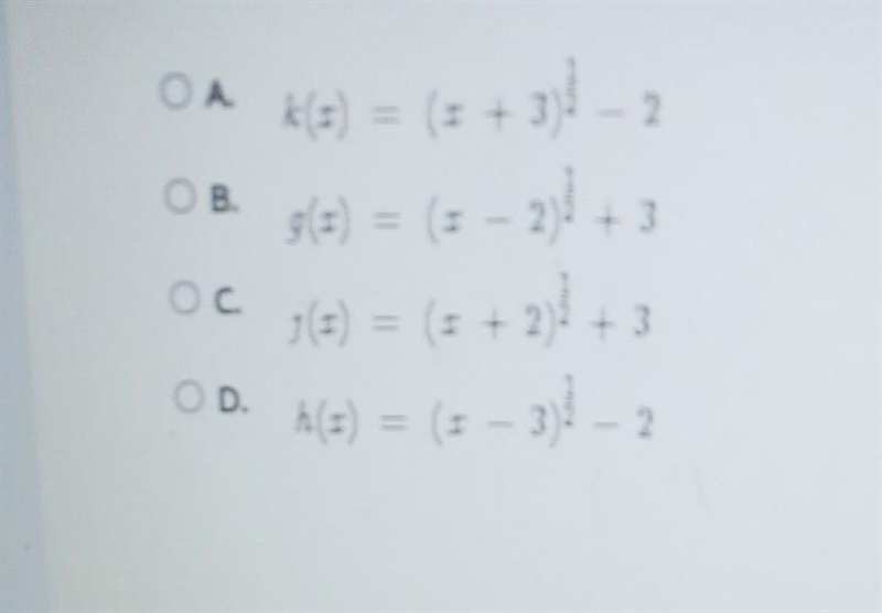 Which transformation of the parent square root function will result in the given domain-example-1