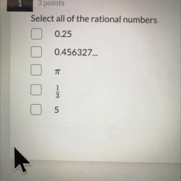 Select all of the rational numbers?-example-1