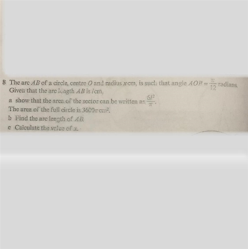 I need the answer .sector area =0.5 x r square x the angle ?-example-1