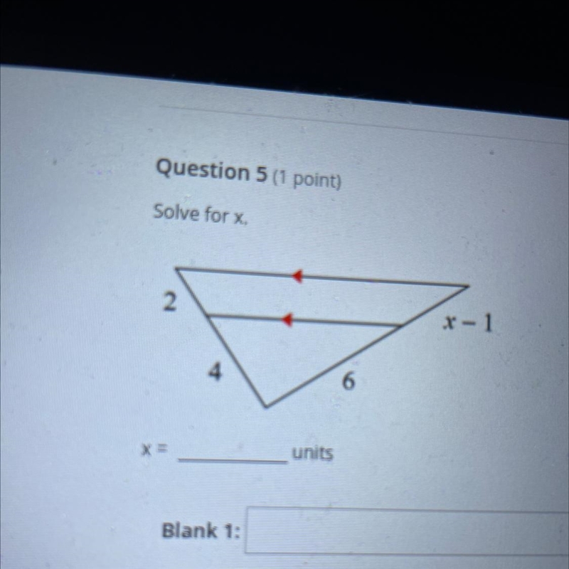 Solve for x. 6 х 12 15 X= units-example-1