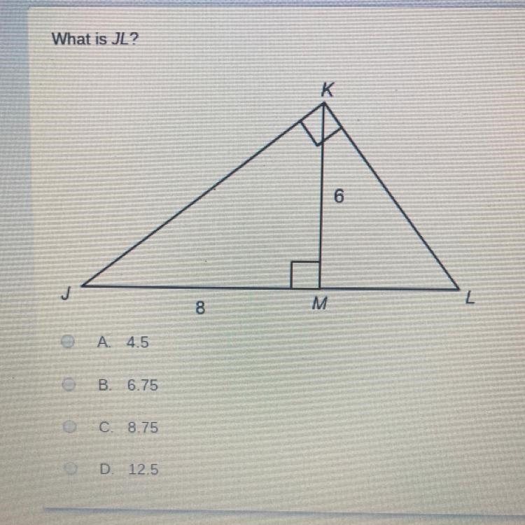 What is the length of JL?-example-1