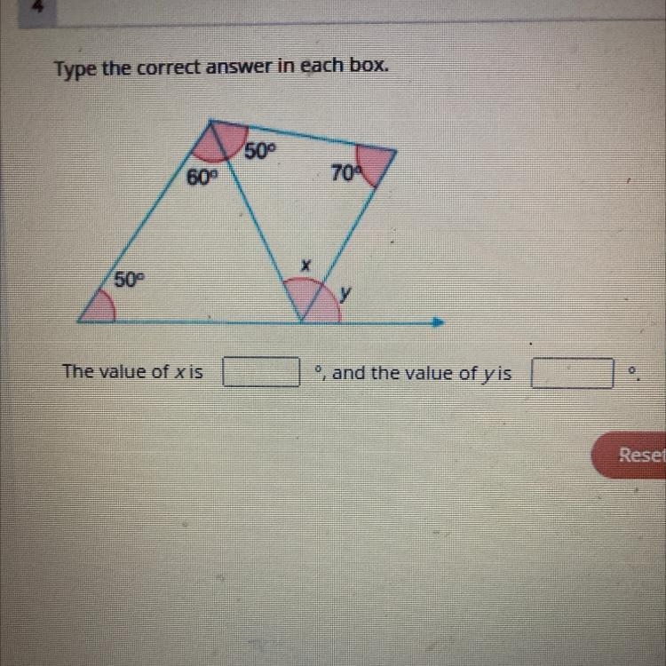 Please help ty :) The value of x is___ and the value of y is___-example-1