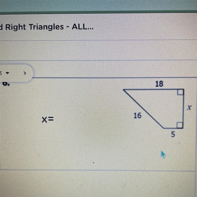 Find x using the pythagorean theorem-example-1