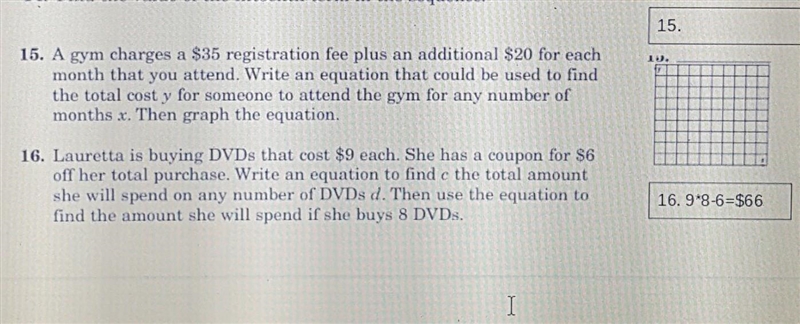 HELP ASAP PLEASE NO LINK'S a gym charges a $35 registration fee plus an additional-example-1