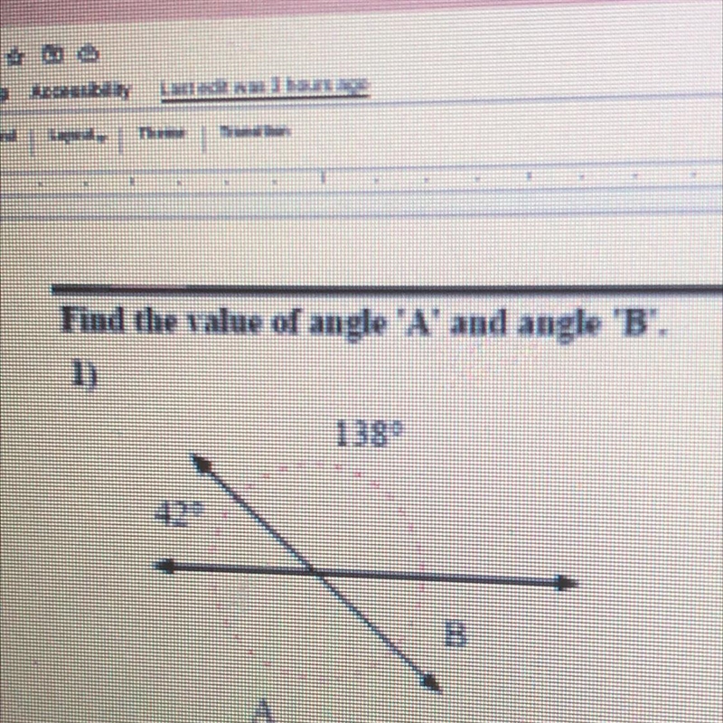 Find the value of angle A and angle B-example-1