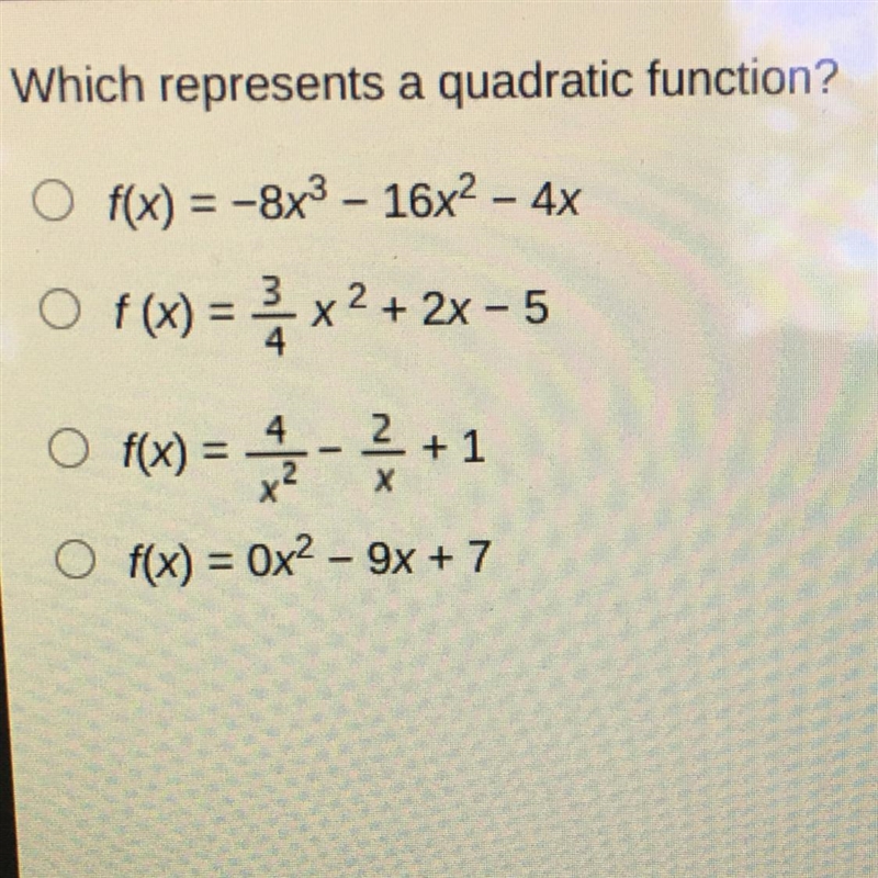 Which represents a quadratic function?-example-1