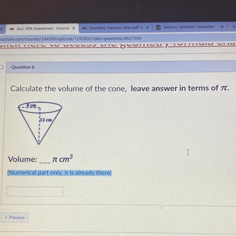 Calculate the volume of the cone-example-1