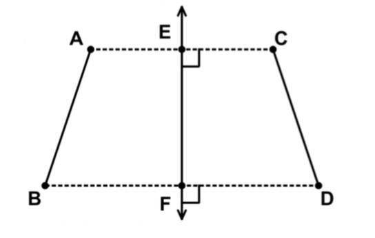 In the diagram shown, CD is the image of AB after a reflection across line EF . Which-example-1