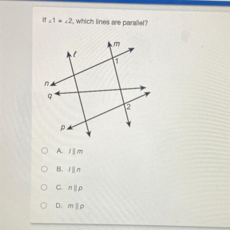 If 21 - 22, which lines are parallel?-example-1