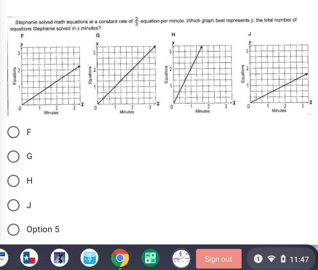 stephanies solves math equations at a constant rate of 2/3 equation per minute. which-example-1