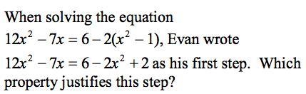 A)distributive property of multiplication over subtraction B)subtraction property-example-1