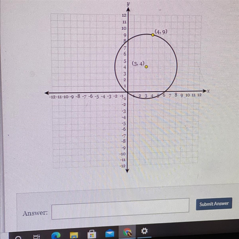 Determine the equation of the circle graphed below-example-1