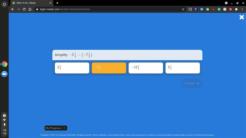 Simplify:-5 1/4-(-7 1/2)-example-1