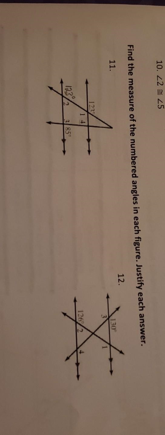 Find the measure of the number two angles in each figure. Justify each answer​-example-1