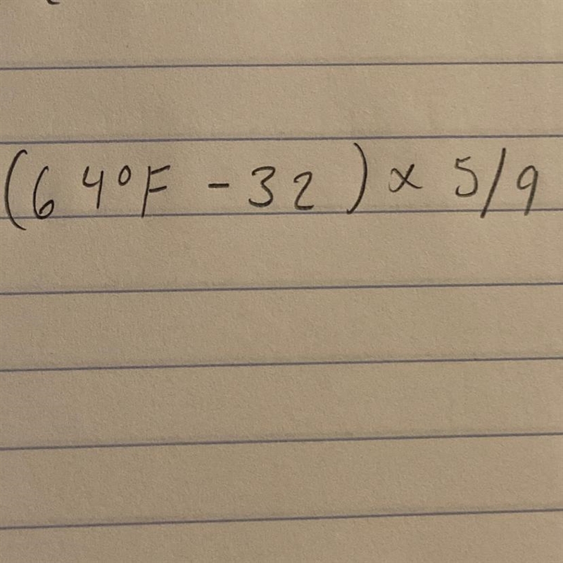 (640F - 32 ) x 5/9 *640 Fahrenheit* Step by step please!! <3-example-1